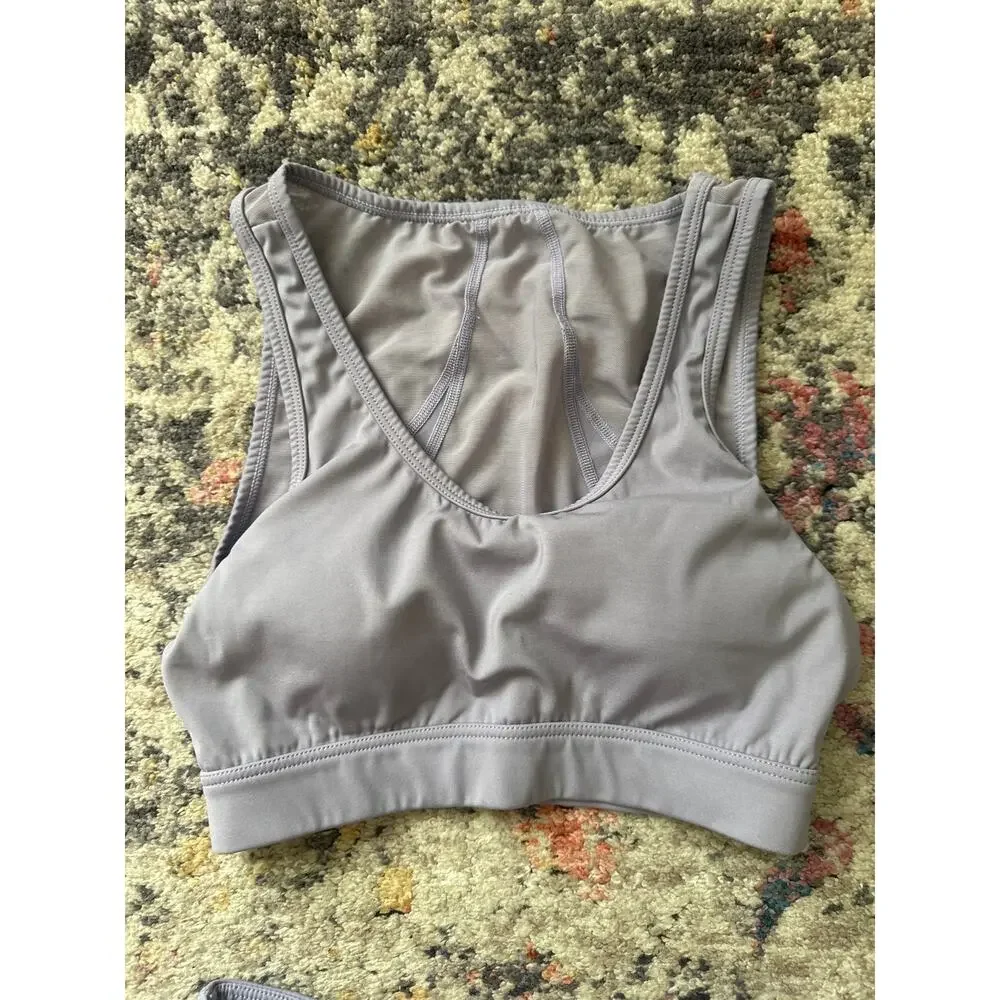 Varley Chester Leggings Sports Bra Set Dusk Lavender XS Mesh EUC